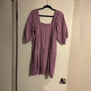 Lavender puff sleeve dress